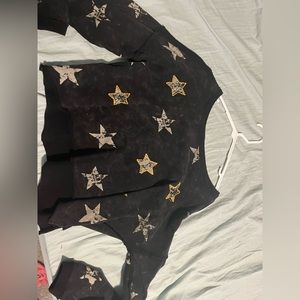 Vintage Havana black star long sleeve crop top
